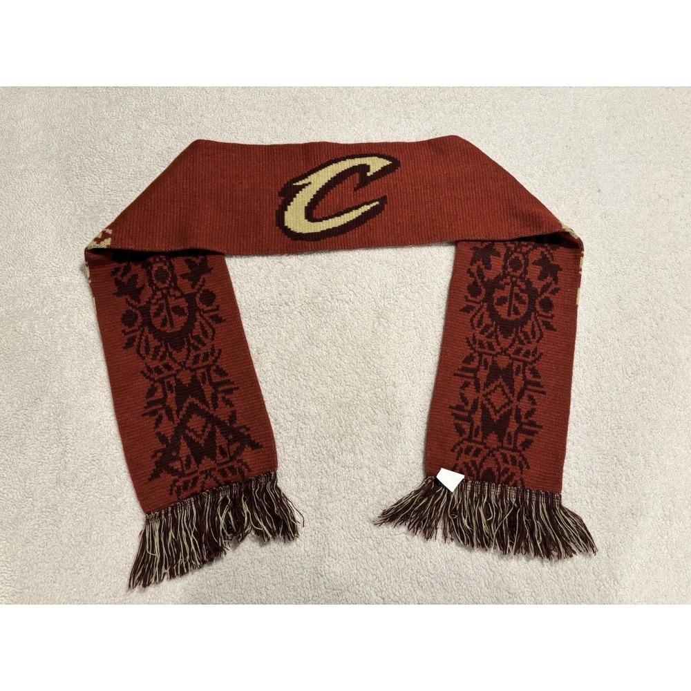 Cleveland‎ Cavaliers Team Logo "The Land" Maroon & Gold Fringe Scarf